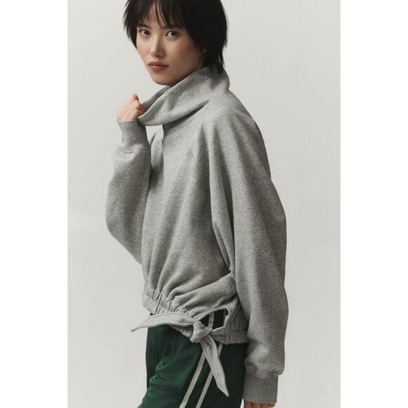 Anthropologie Dolman Sleeve Sweatshirt 2XS Gray Daily Practice Funnel Neck - Picture 1 of 15